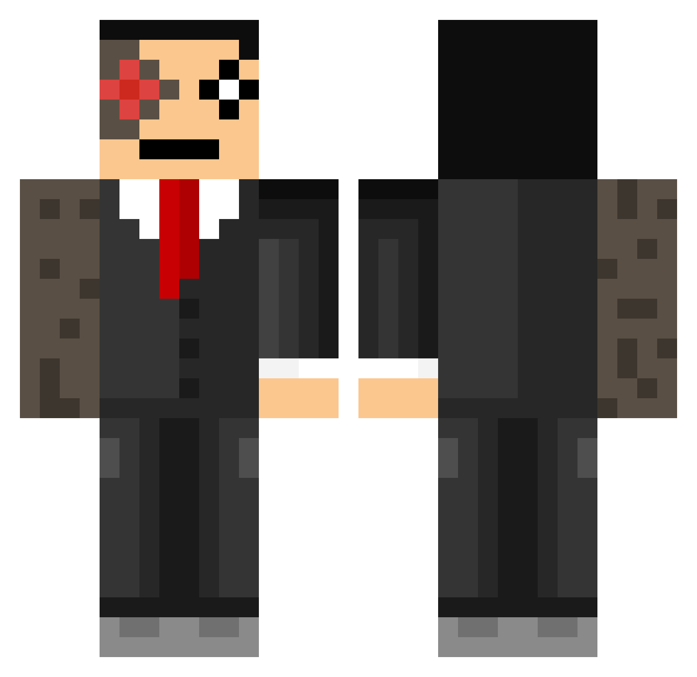 JET_GAMING1 Minecraft skin, front and back view