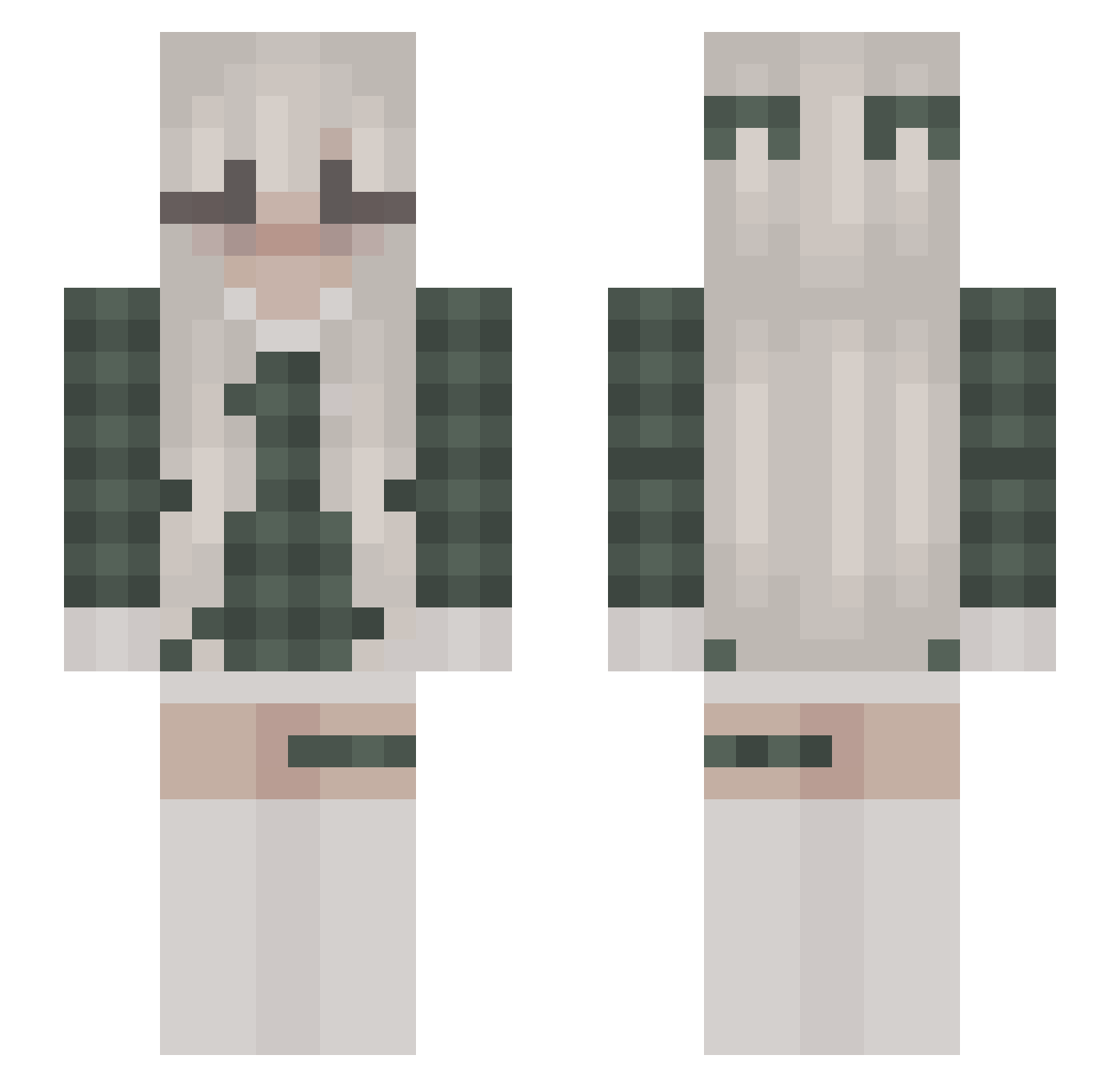 Perdure Minecraft skin, front and back view