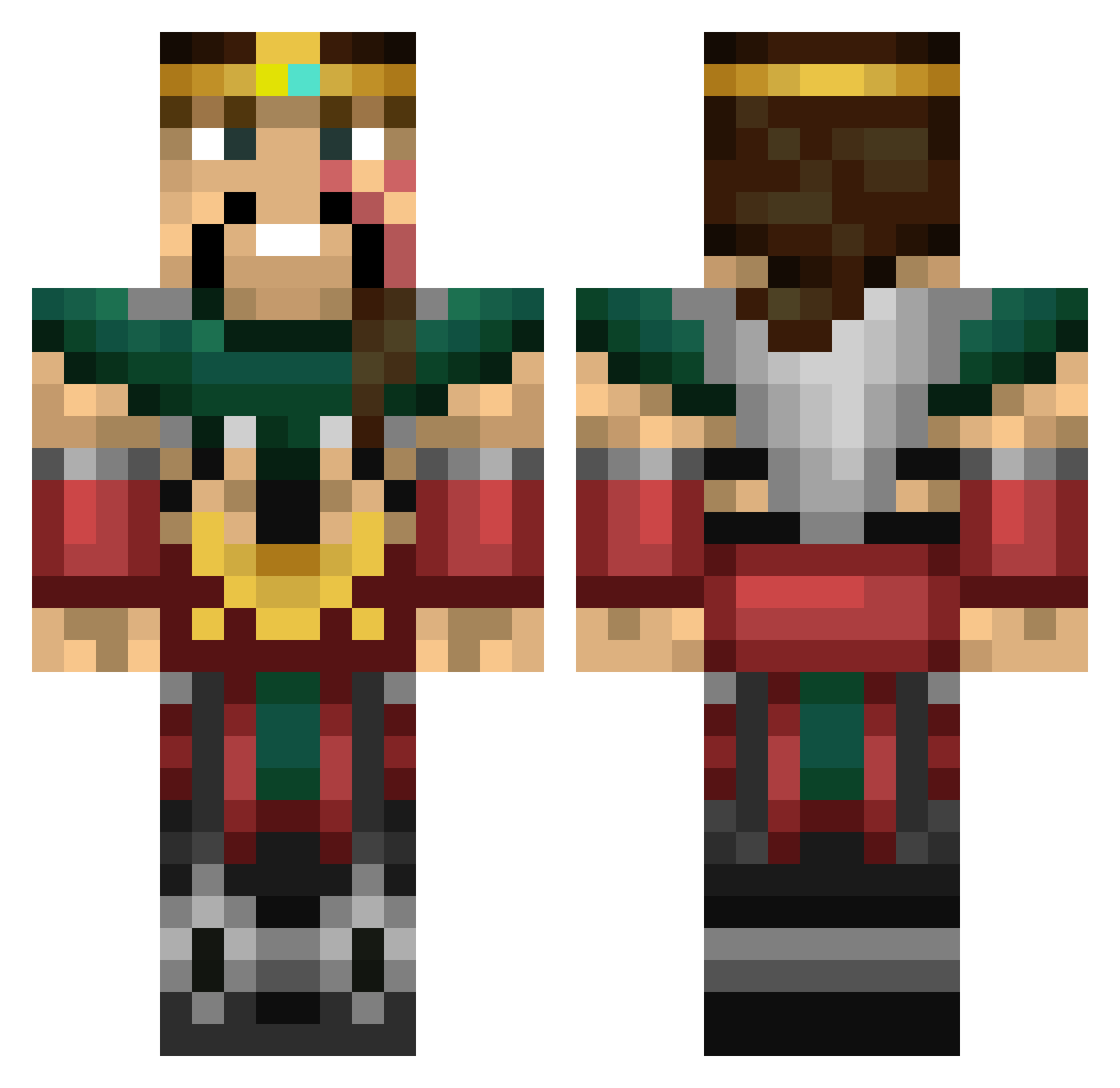 HabAusgetrinkt Minecraft skin, front and back view