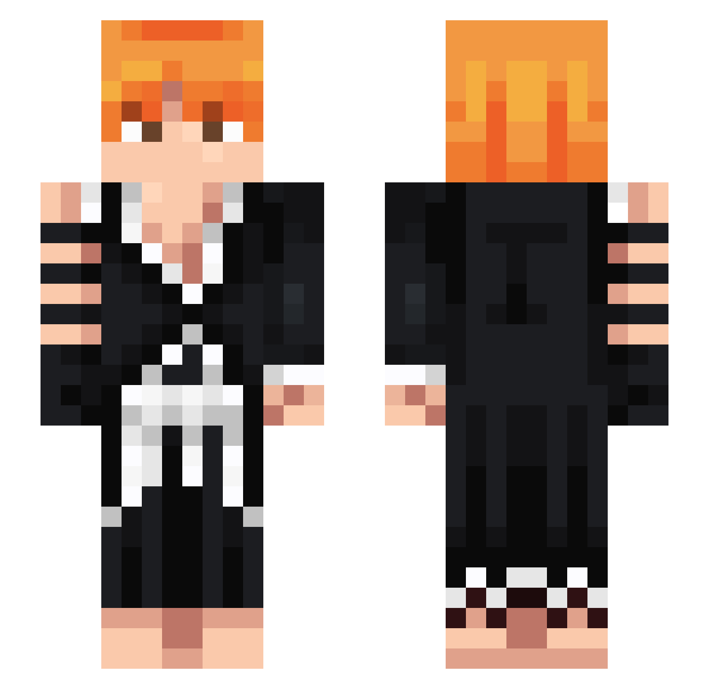 Spidixis Minecraft skin, front and back view