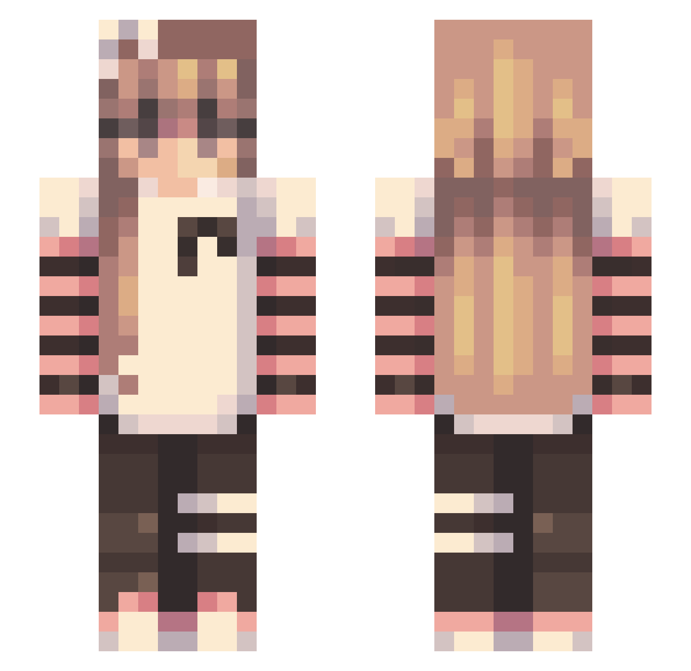 Saiileeah Minecraft skin, front and back view