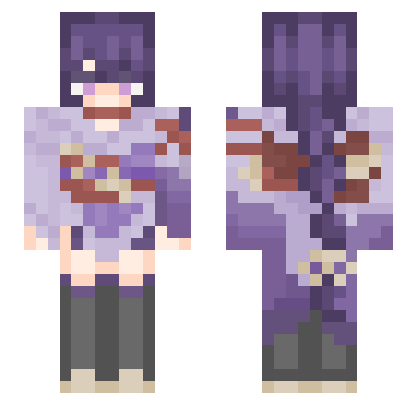Vvampiii Minecraft skin, front and back view