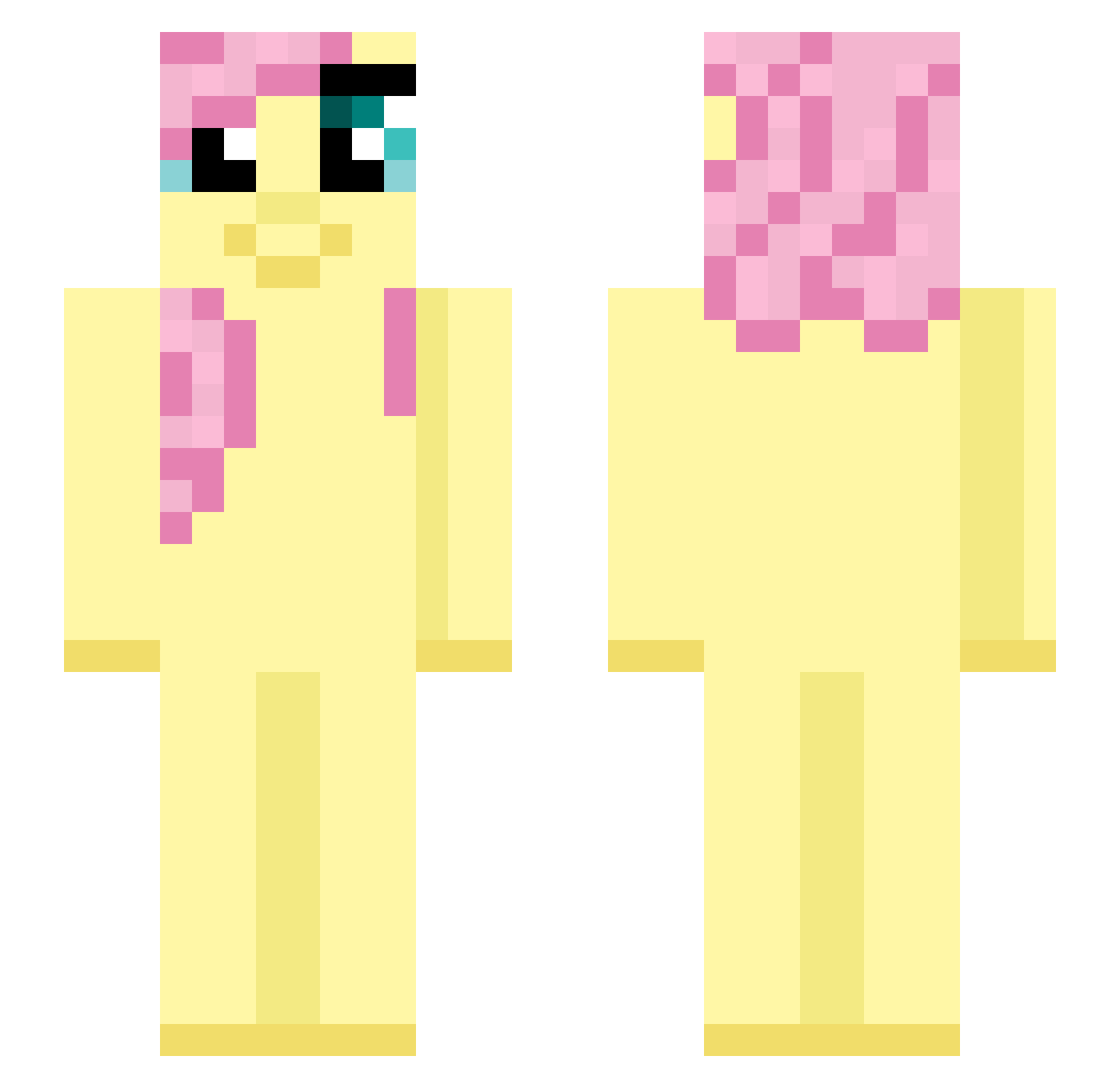 xcasan Minecraft skin, front and back view