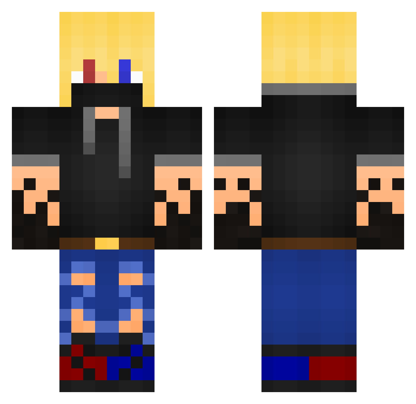 DennizBamsen Minecraft skin, front and back view