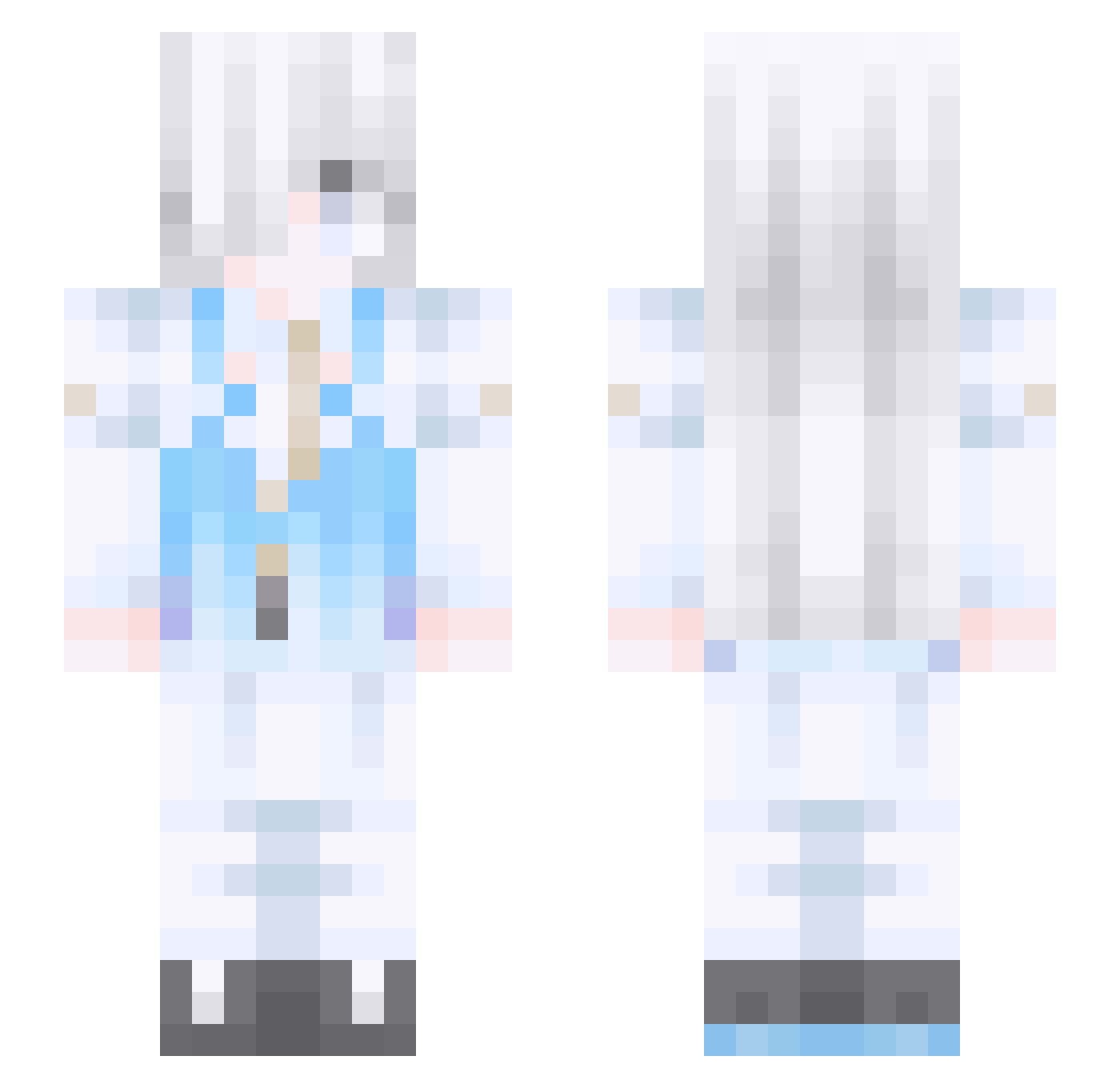 KazamataNeri1 Minecraft skin, front and back view