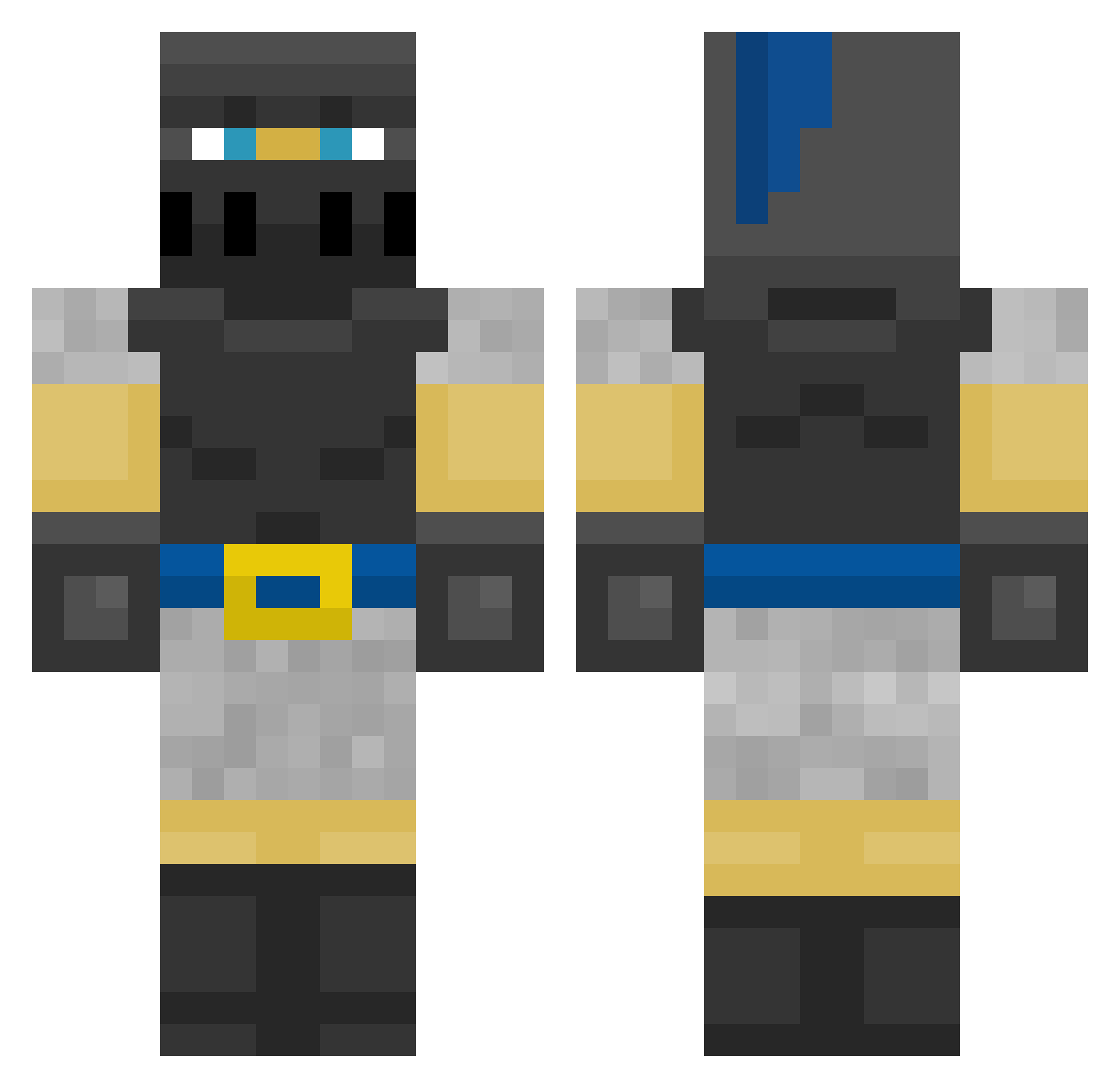 PanJezykk Minecraft skin, front and back view