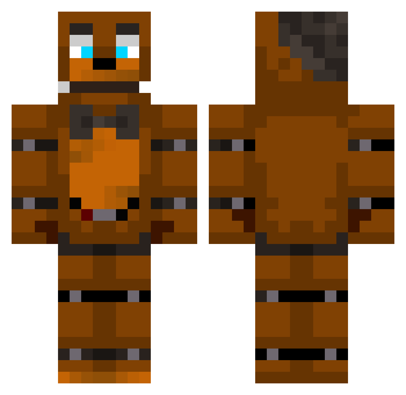 uBamboozled Minecraft skin, front and back view