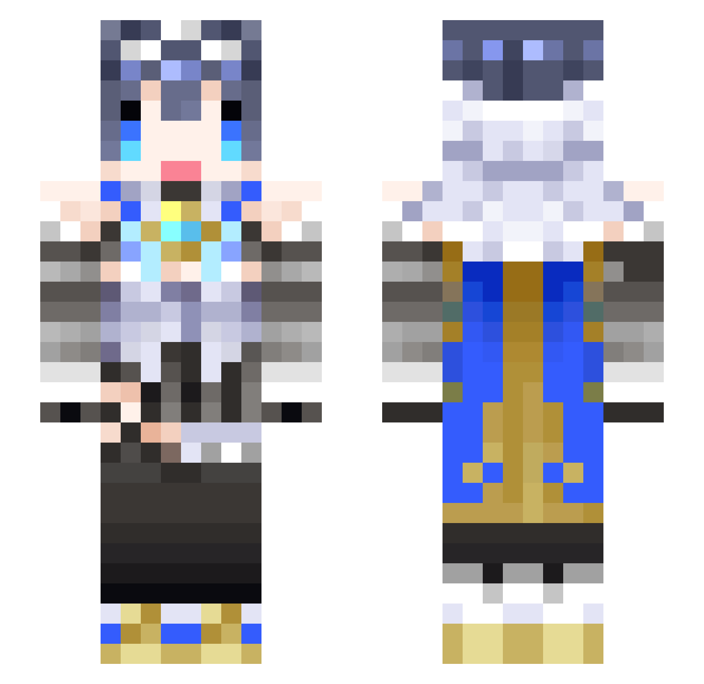 LeopardF Minecraft skin, front and back view