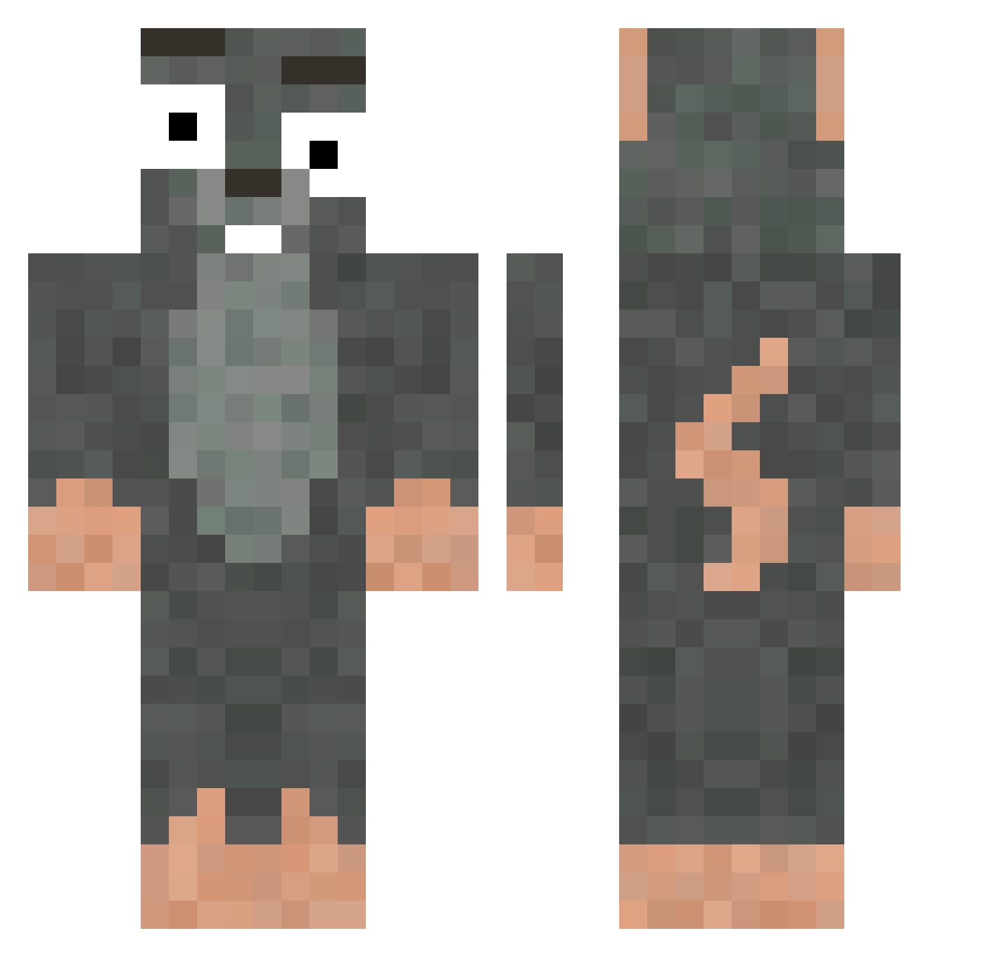 papxz Minecraft skin, front and back view