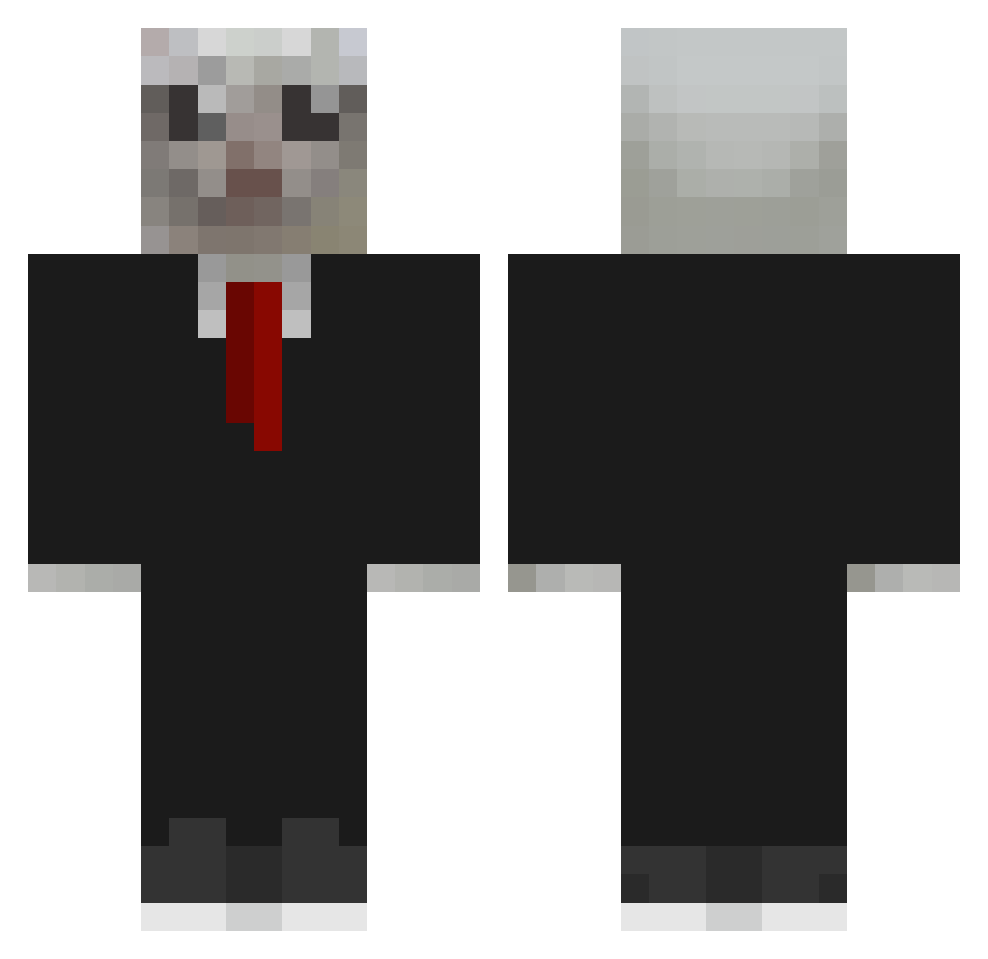 Vikastiic Minecraft skin, front and back view