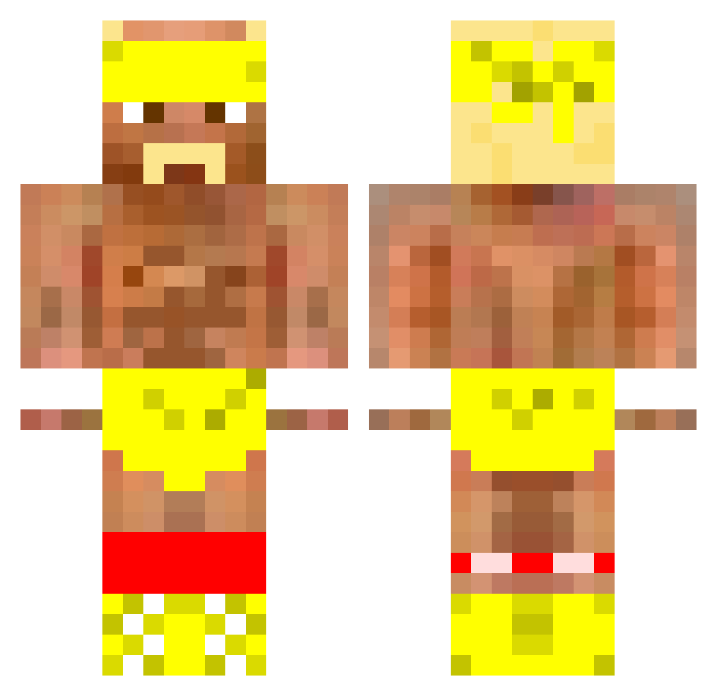 duress Minecraft skin, front and back view
