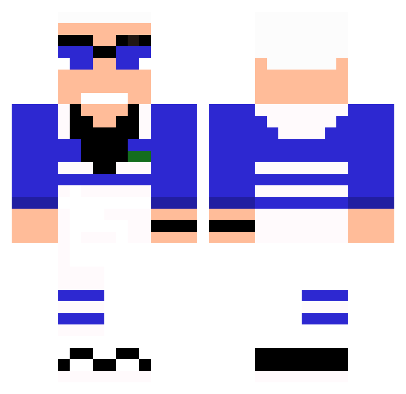 LUKASFF Minecraft skin, front and back view