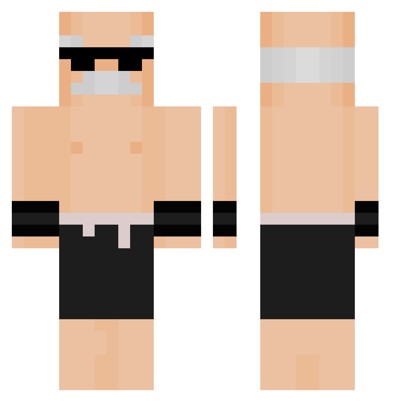 wlsghWkd Minecraft skin, front and back view