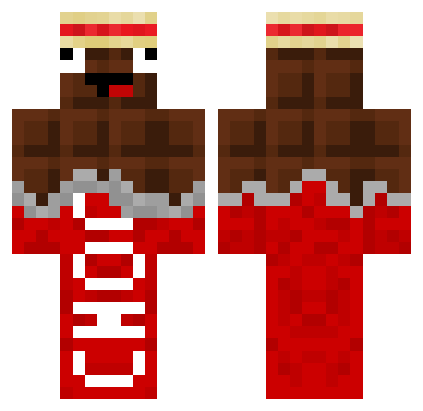 lajnajs Minecraft skin, front and back view