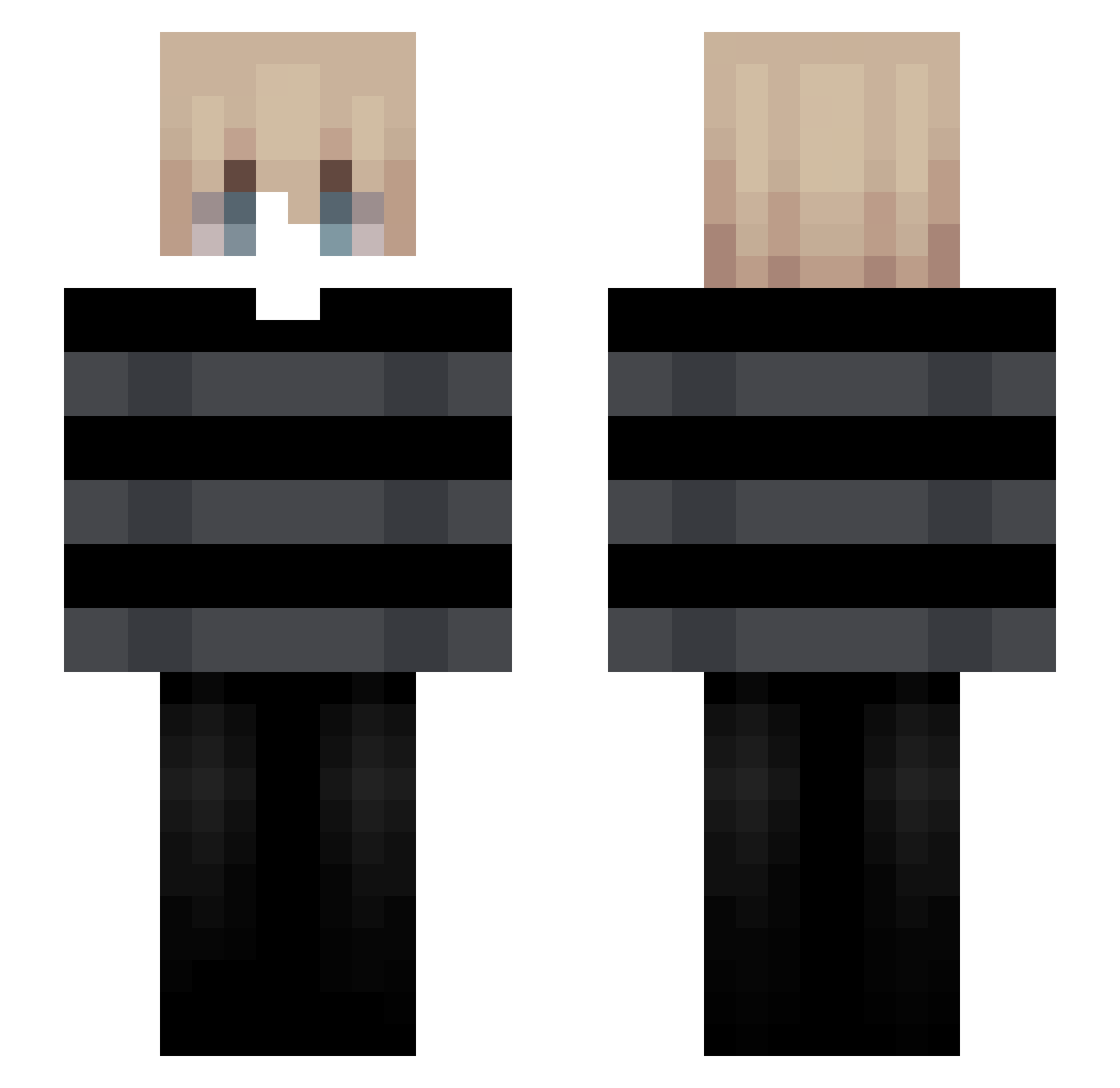 Zywolt Minecraft skin, front and back view