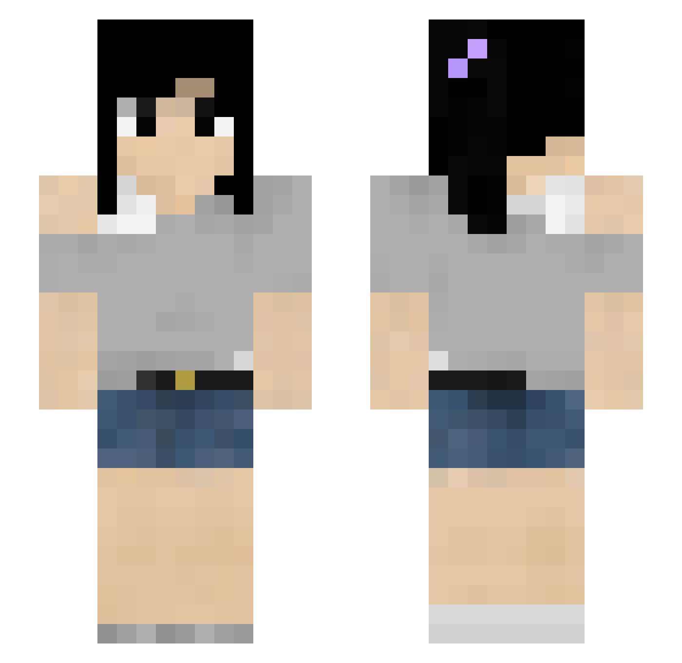 secret Minecraft skin, front and back view