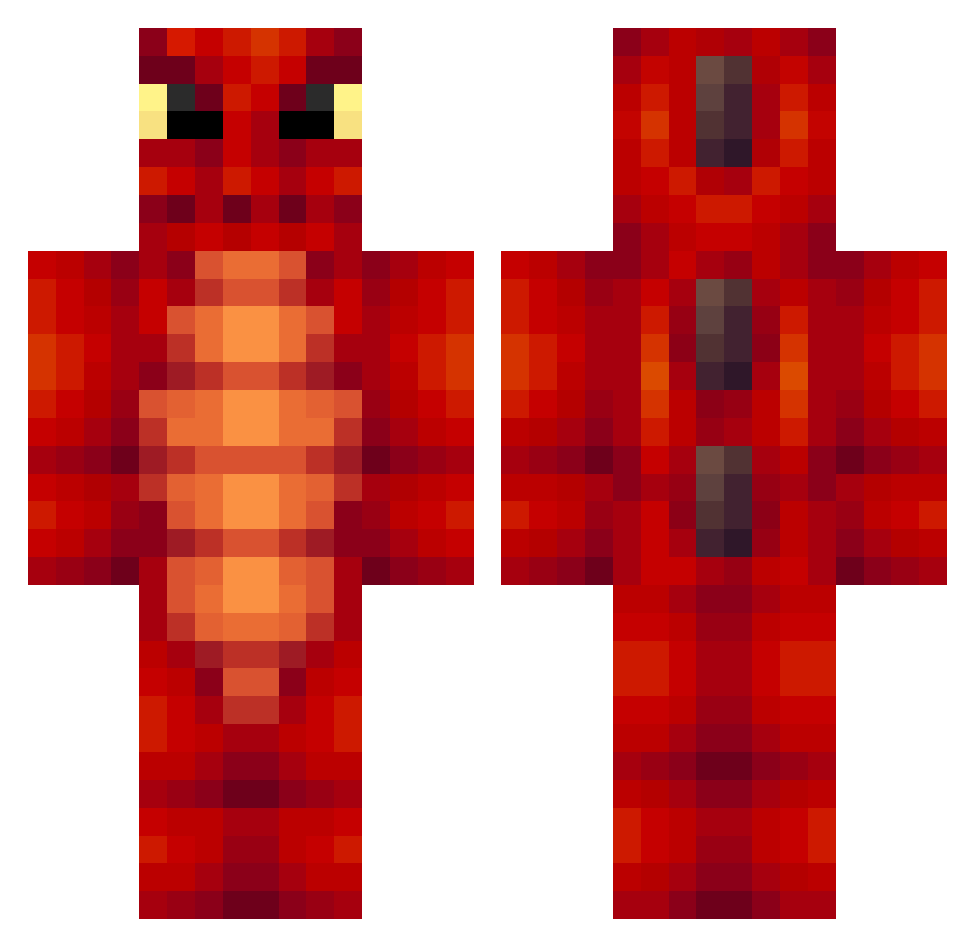 Skirmisher Minecraft skin, front and back view