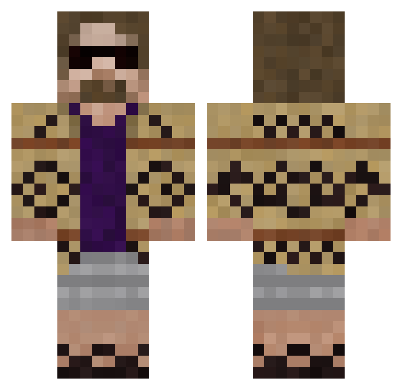 smythe19 Minecraft skin, front and back view