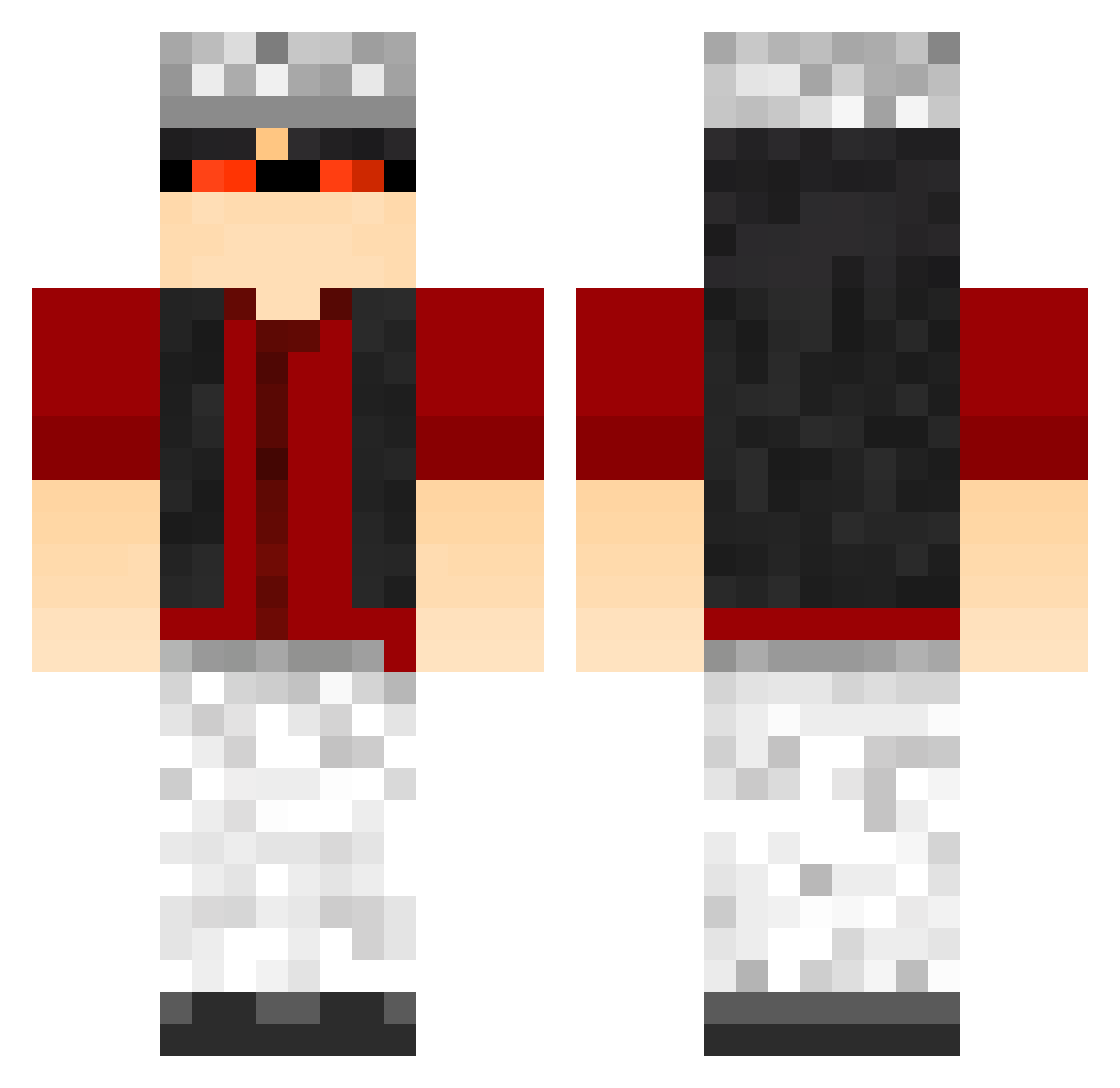 EfGerF Minecraft skin, front and back view