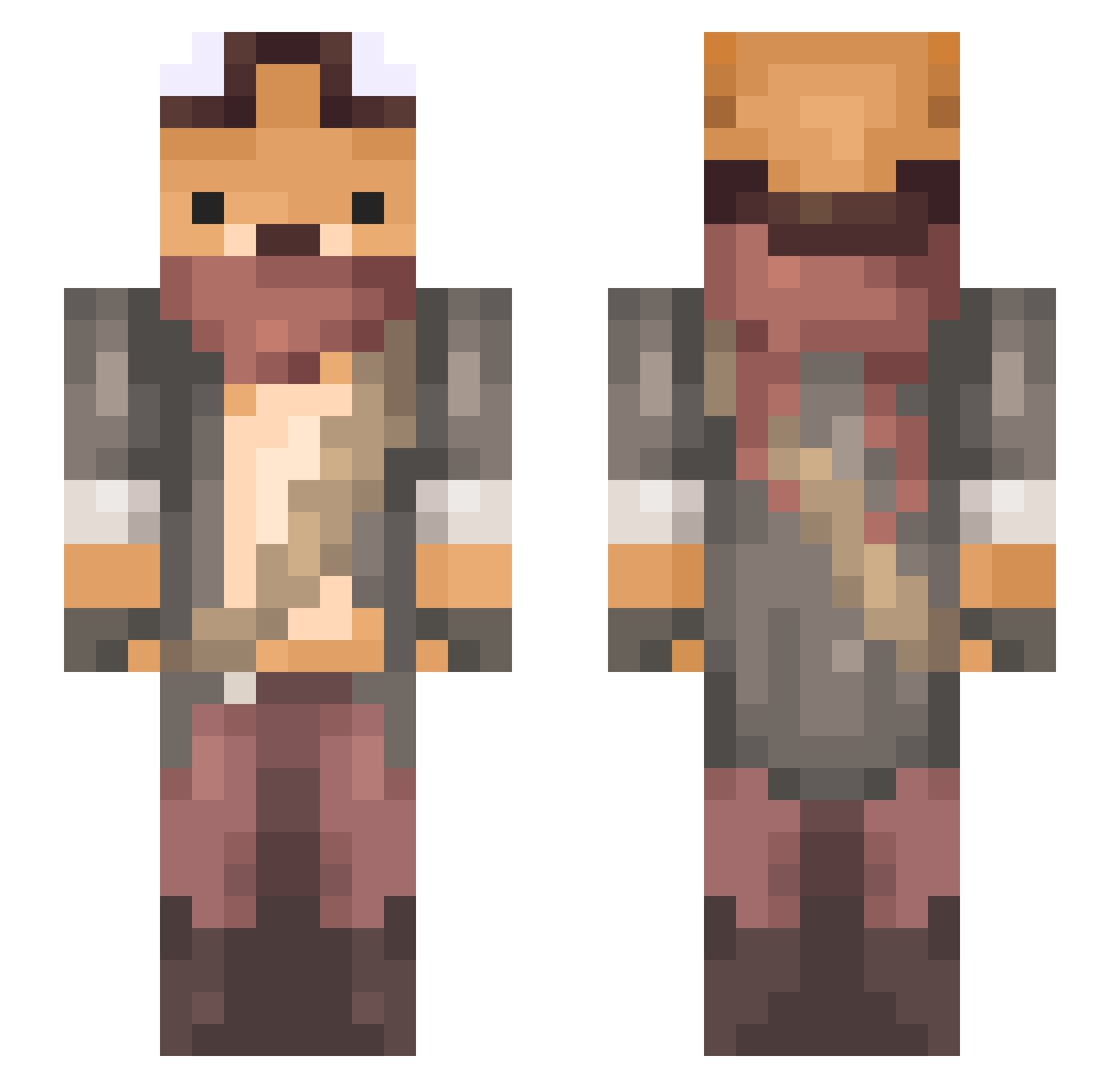 lizzsaur Minecraft skin, front and back view