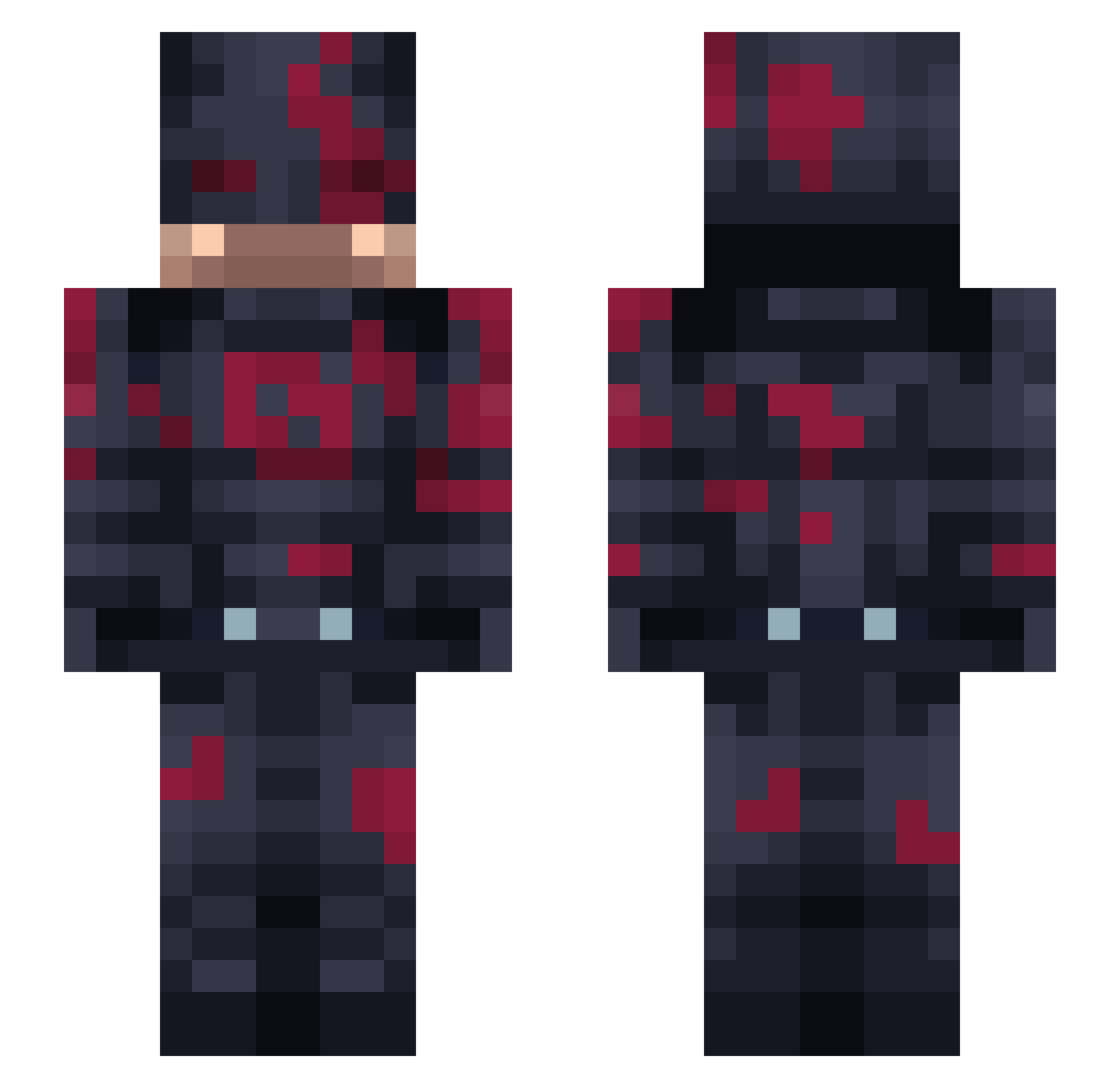 heawolf Minecraft skin, front and back view