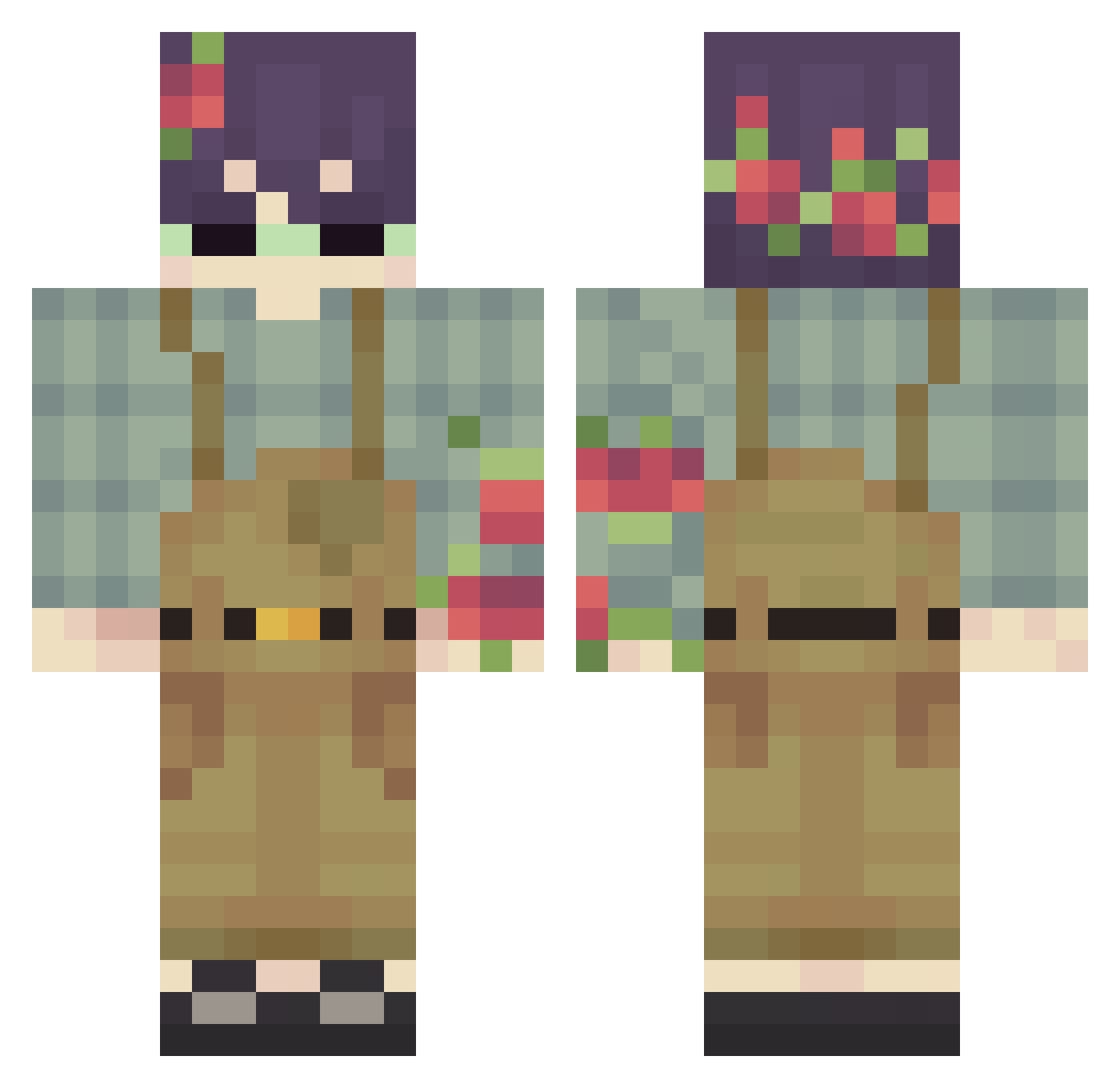 gardenman Minecraft skin, front and back view