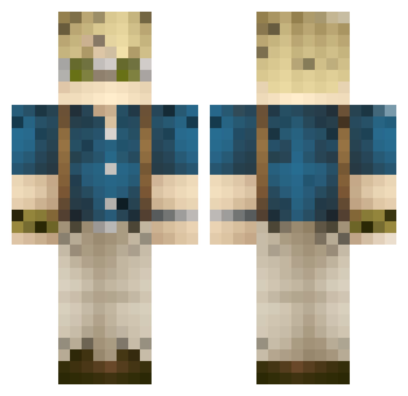 HAEVENSSENT Minecraft skin, front and back view