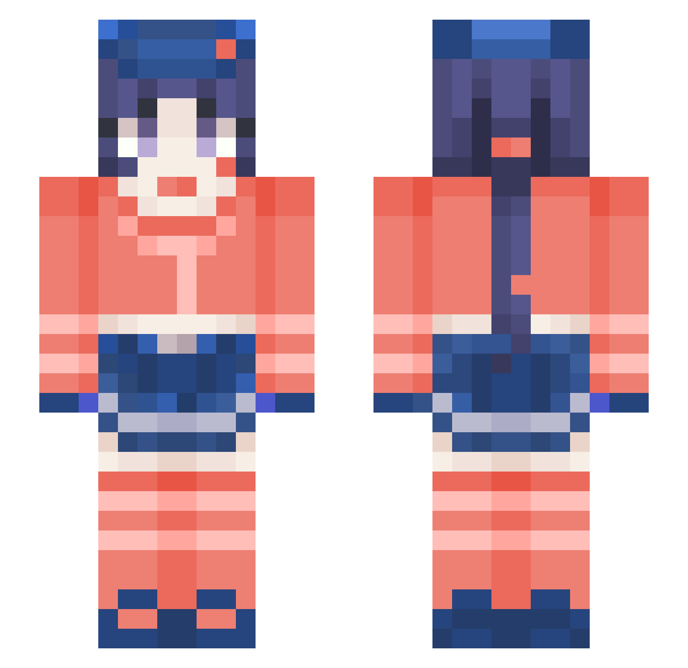 Luq_a Minecraft skin, front and back view