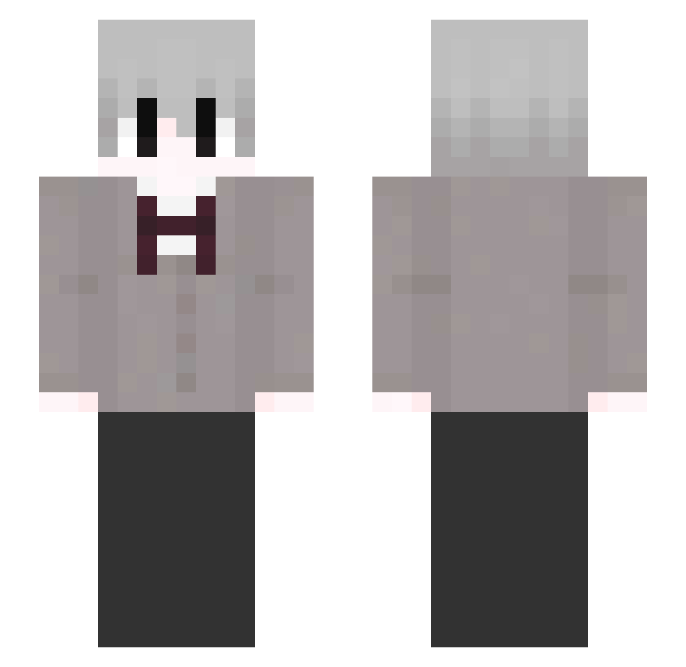 uuvk Minecraft skin, front and back view