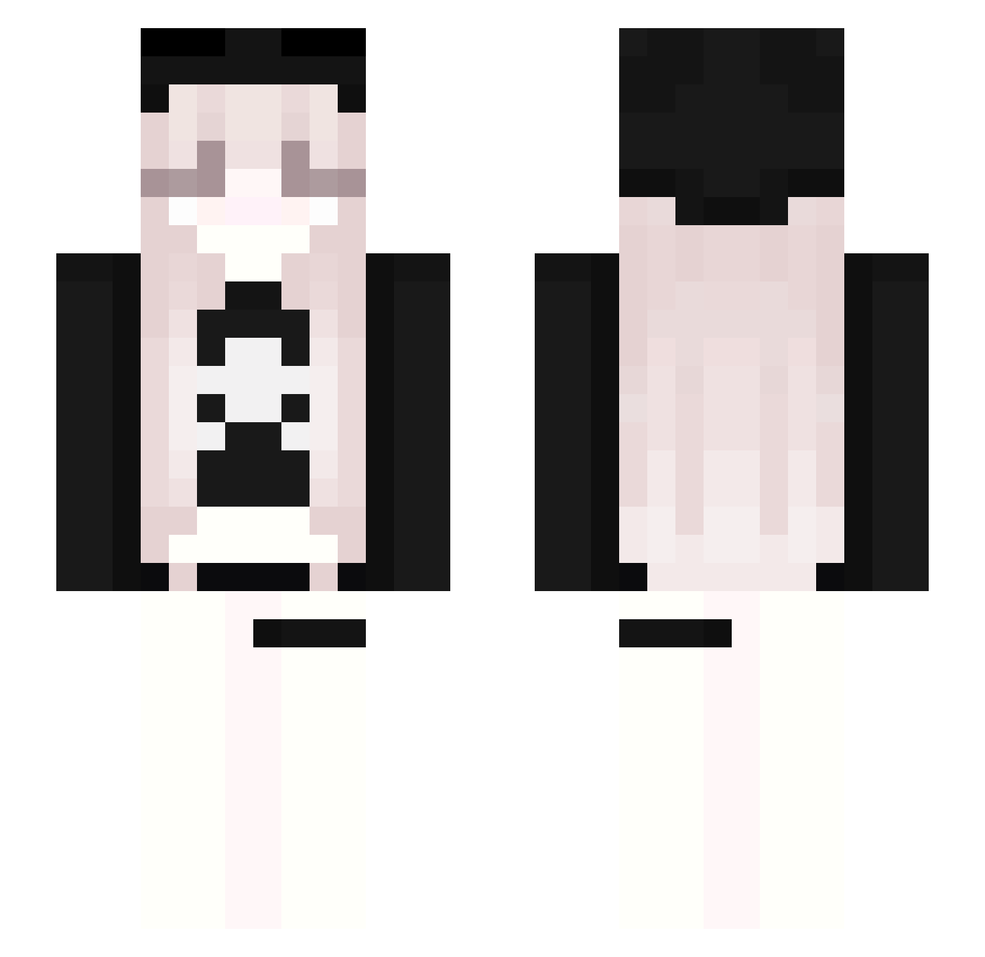 luvvstroy Minecraft skin, front and back view