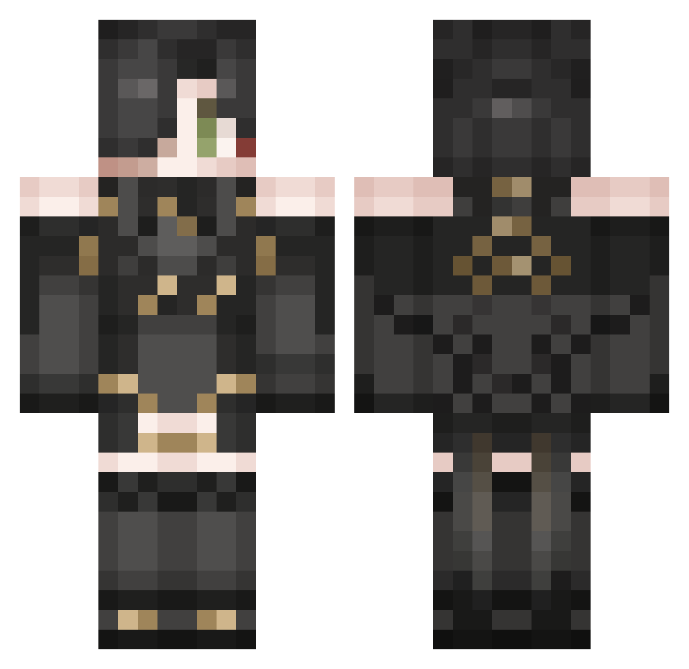 Shiana410 Minecraft skin, front and back view