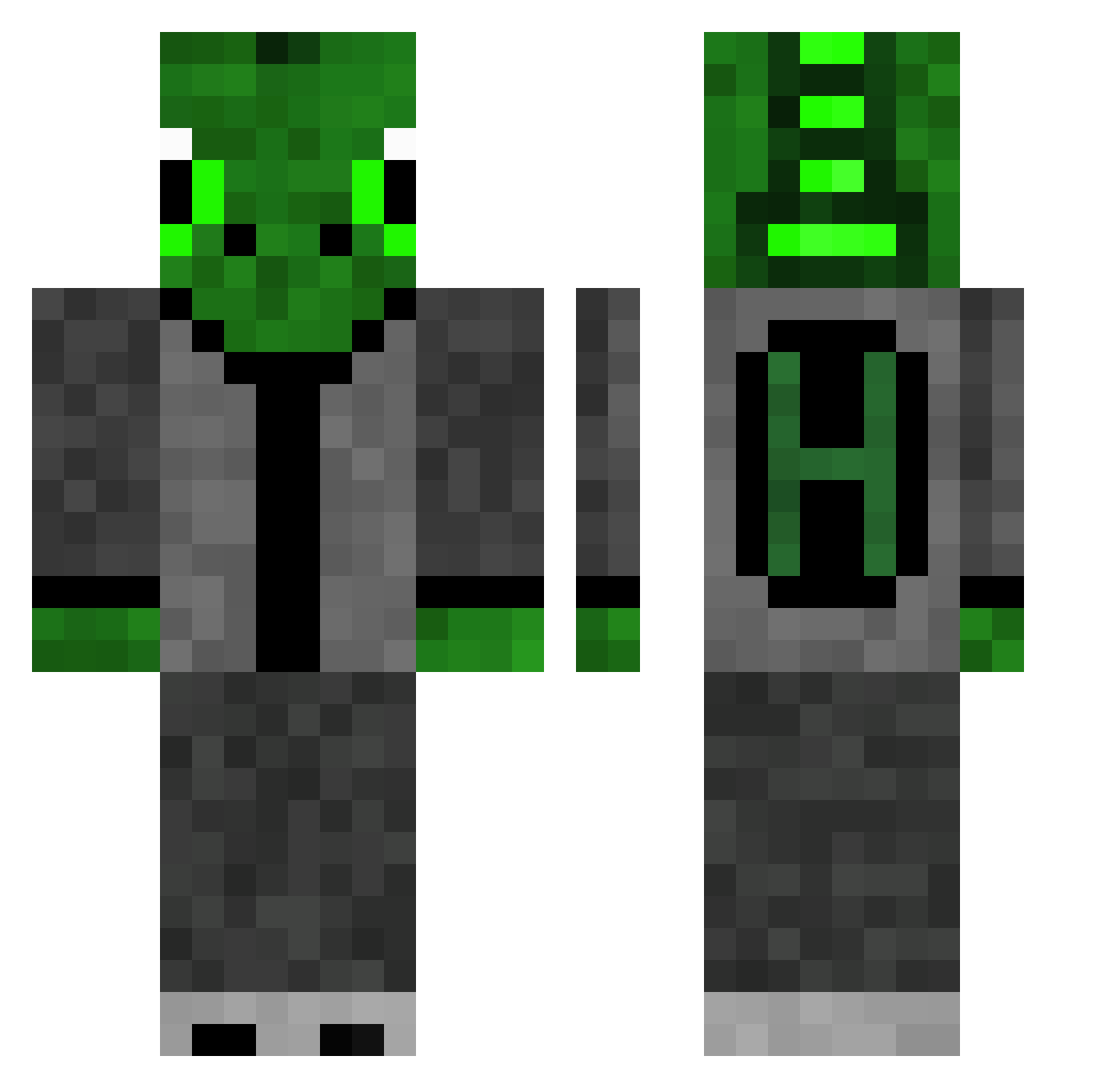 JerryTheIguana Minecraft skin, front and back view