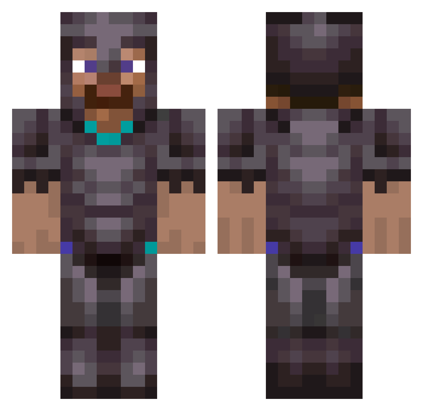 TheBoxGamer Minecraft skin, front and back view