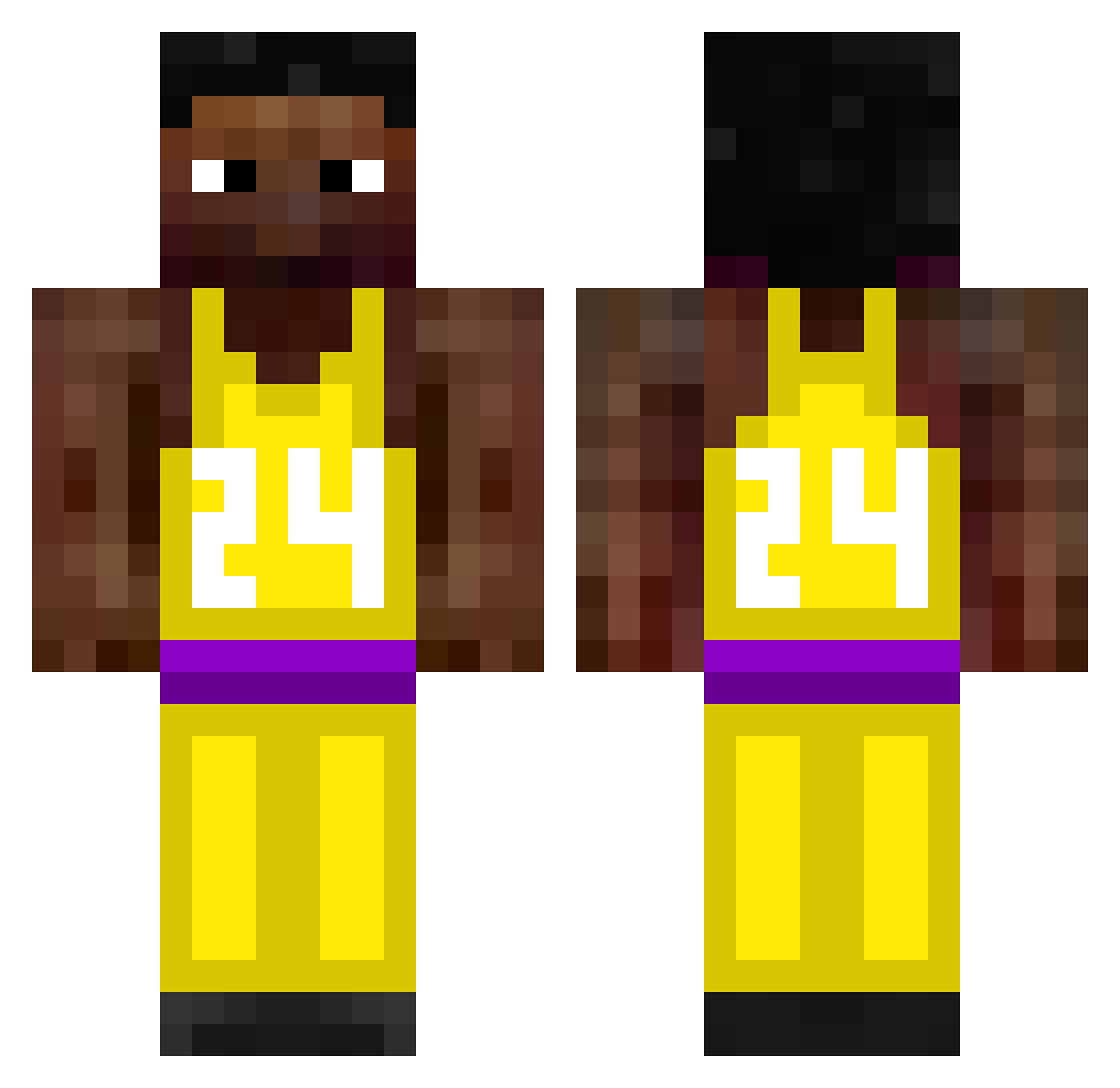 Musaeus Minecraft skin, front and back view