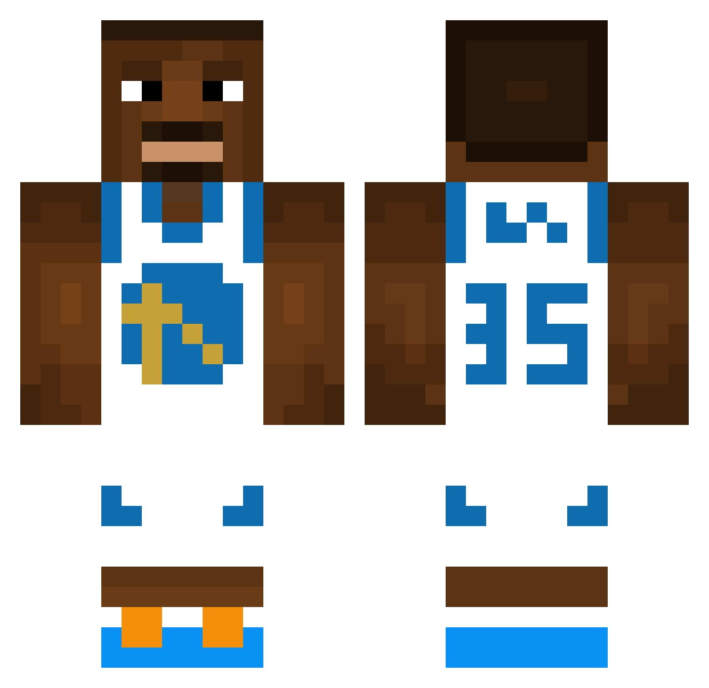 Zayahlol Minecraft skin, front and back view
