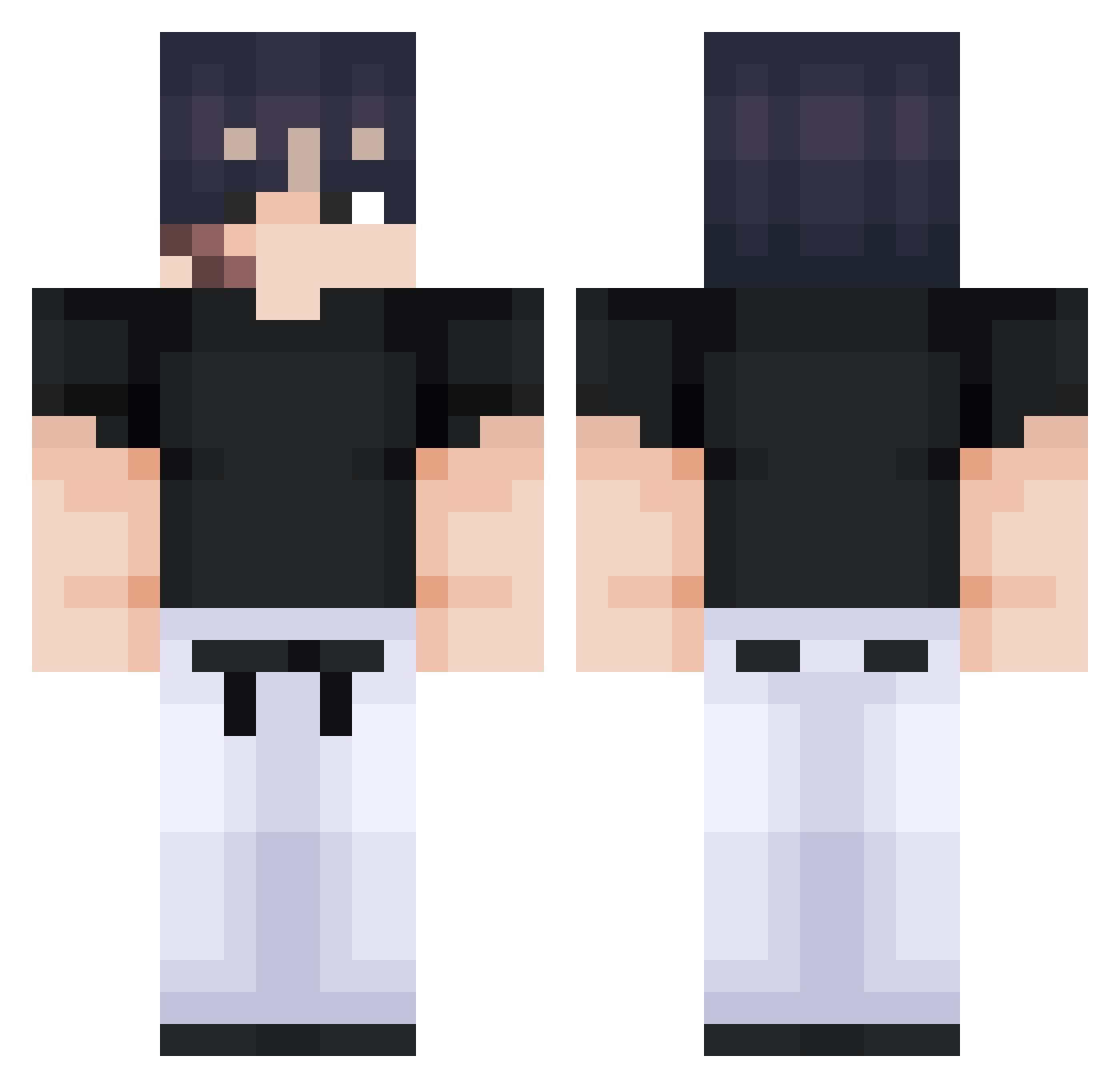 NevyFX Minecraft skin, front and back view