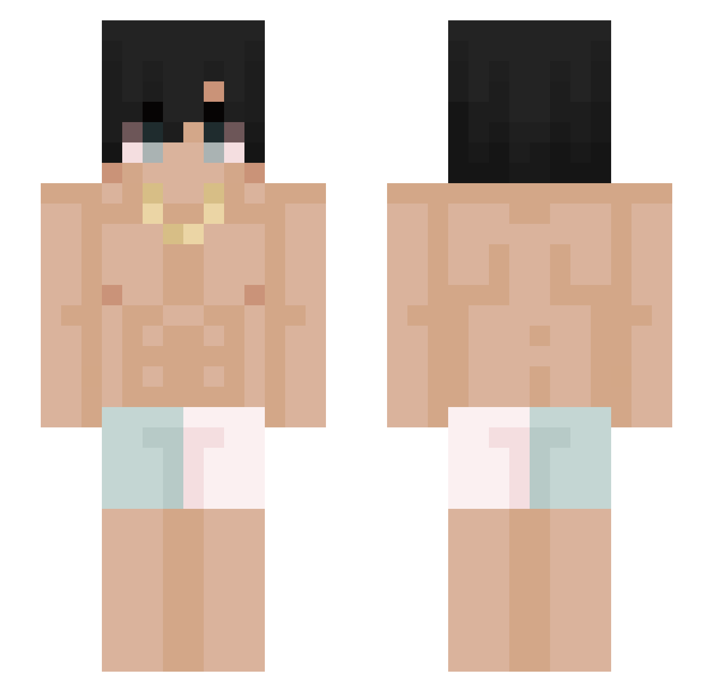 Hugs_Frog Minecraft skin, front and back view