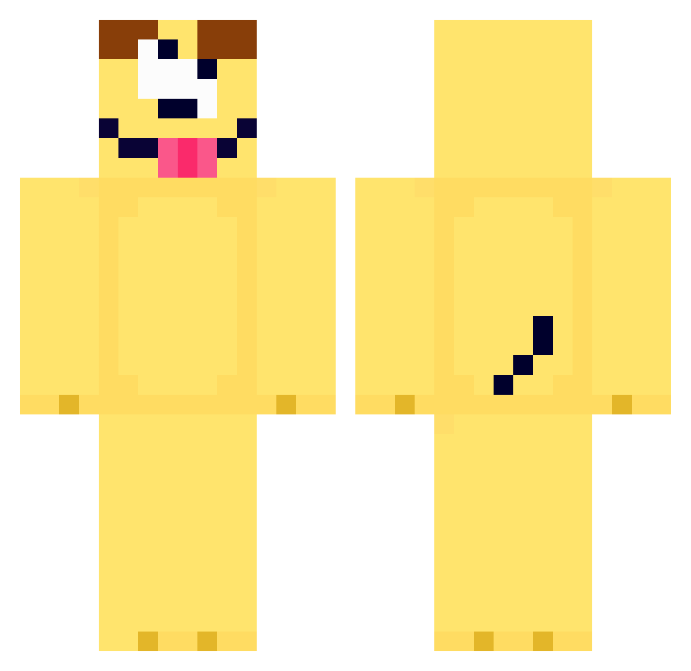 Sp00k13y Minecraft skin, front and back view