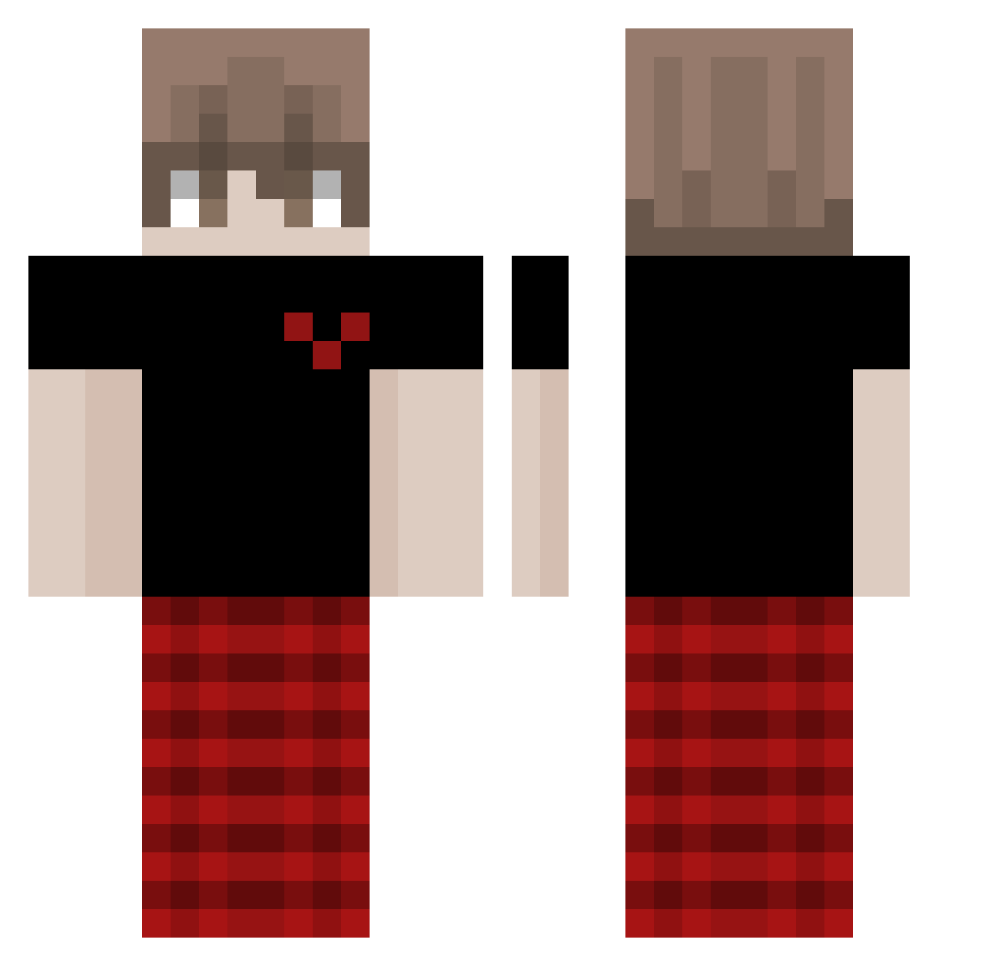 MRclean690 Minecraft skin, front and back view
