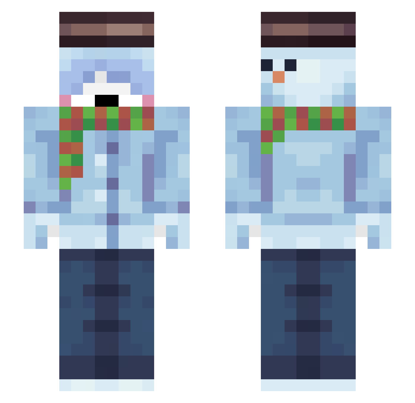 _arkm Minecraft skin, front and back view