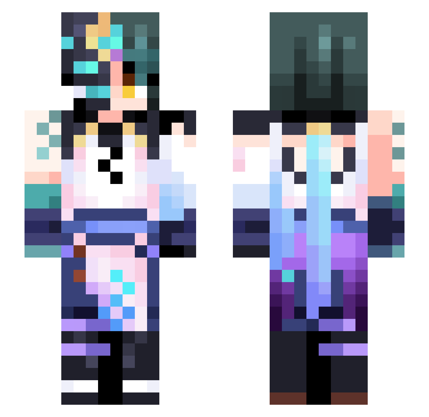 eymQ Minecraft skin, front and back view