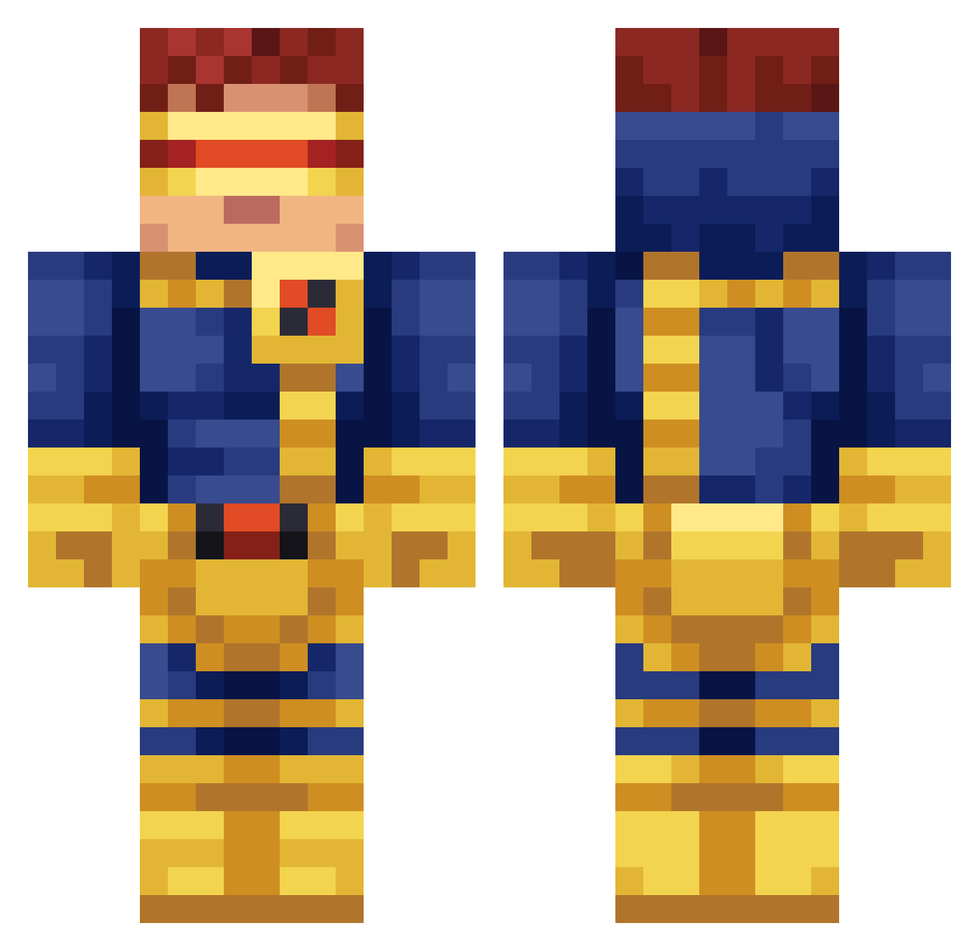 FrootyToots Minecraft skin, front and back view