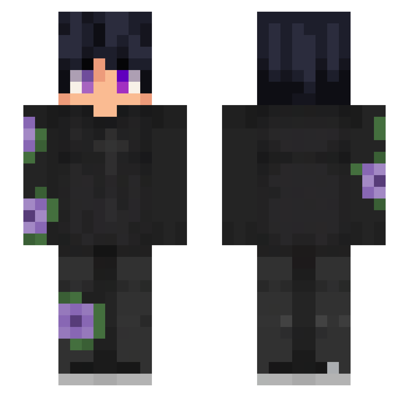 Techon Minecraft skin, front and back view