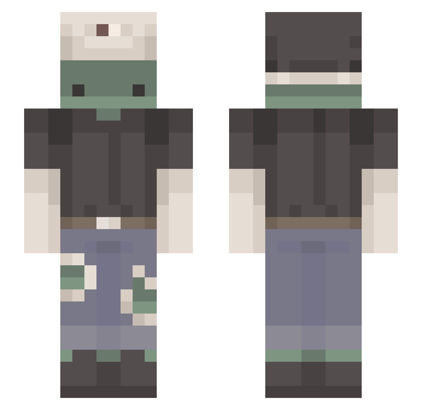 M1ch1_GHG Minecraft skin, front and back view