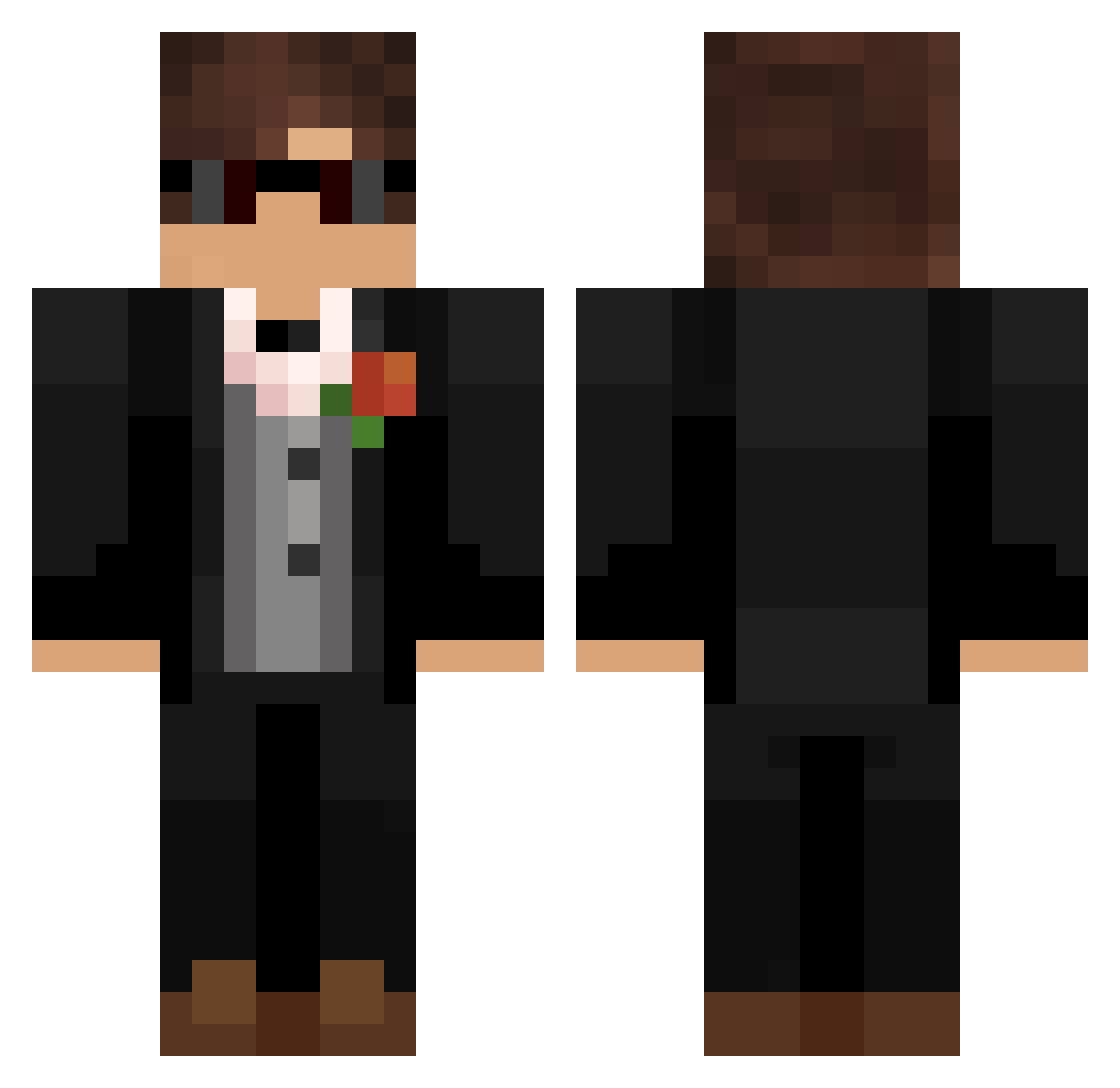 ZinarcAngel Minecraft skin, front and back view