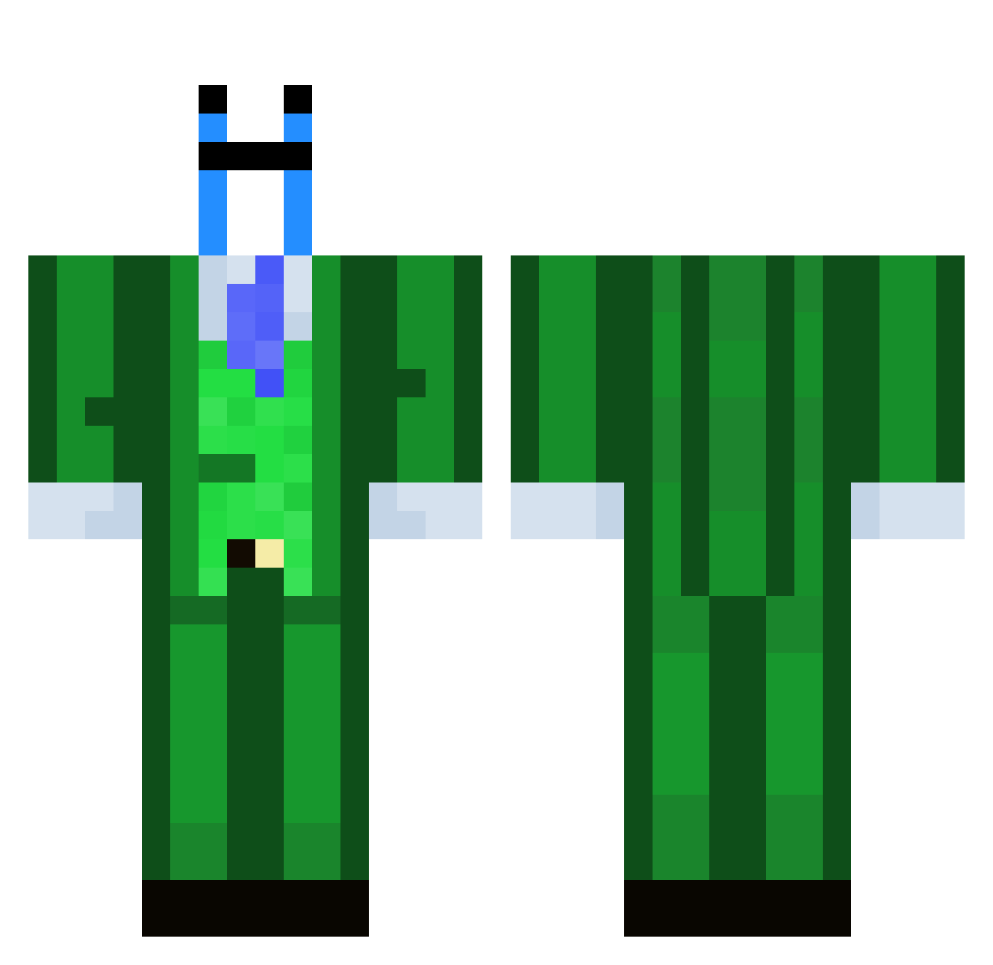 CosmiChemical Minecraft skin, front and back view