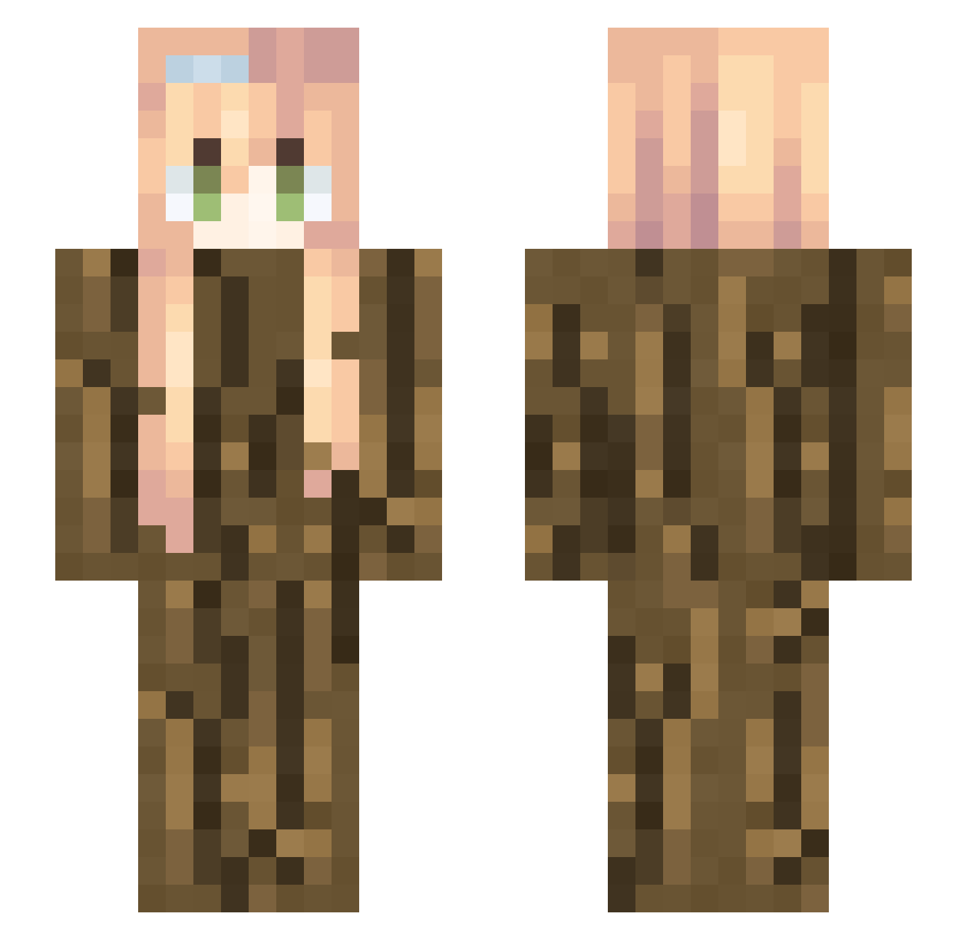 juliabrown Minecraft skin, front and back view