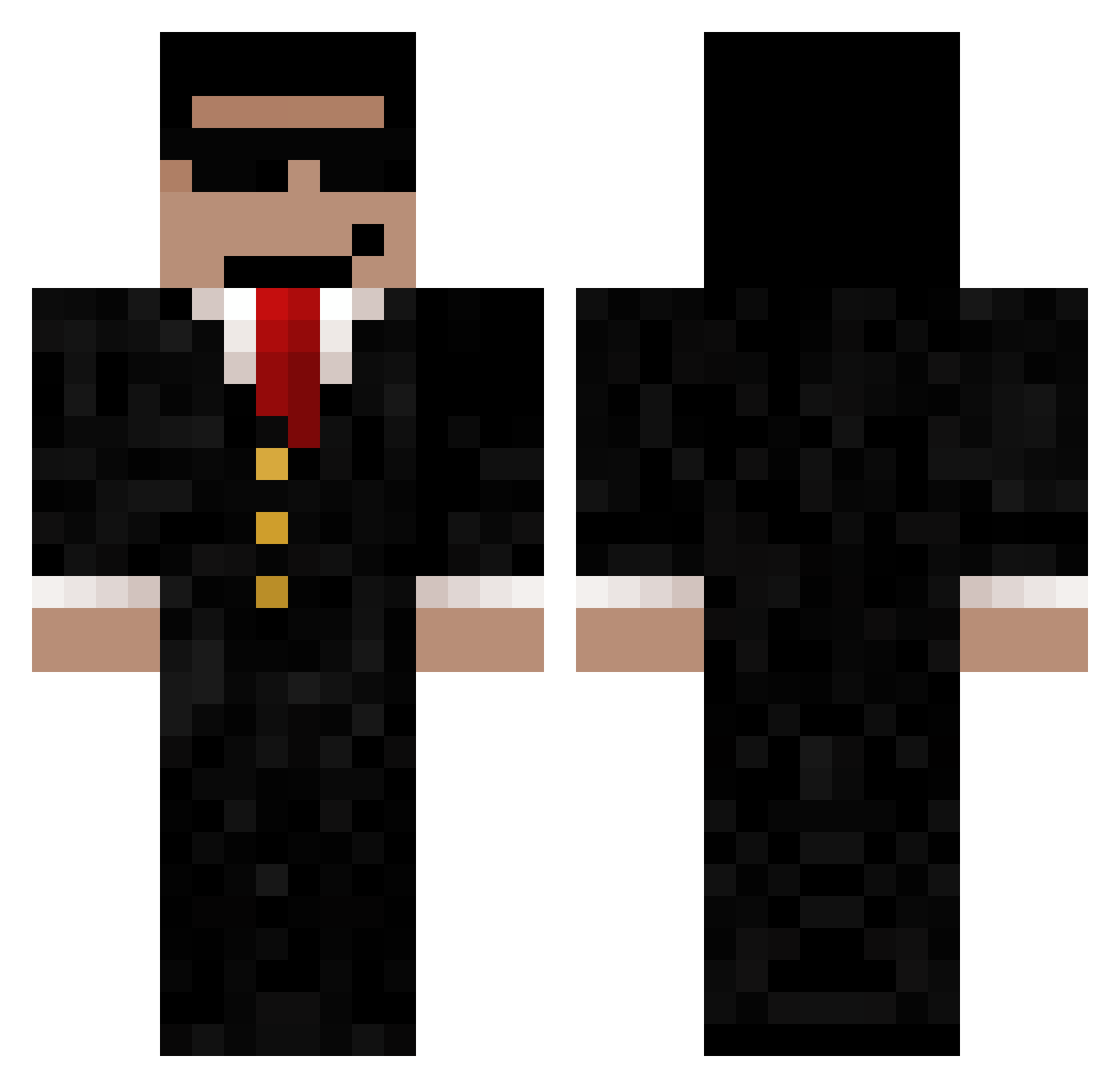 FriedNugggetss Minecraft skin, front and back view