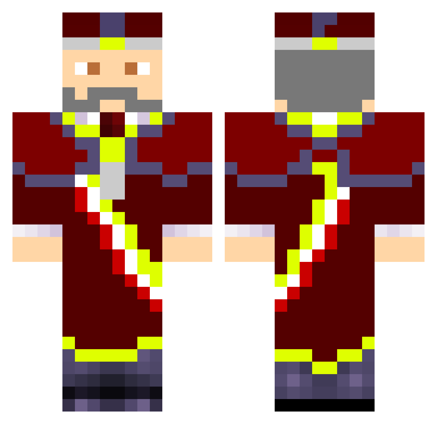 Sebuduje Minecraft skin, front and back view
