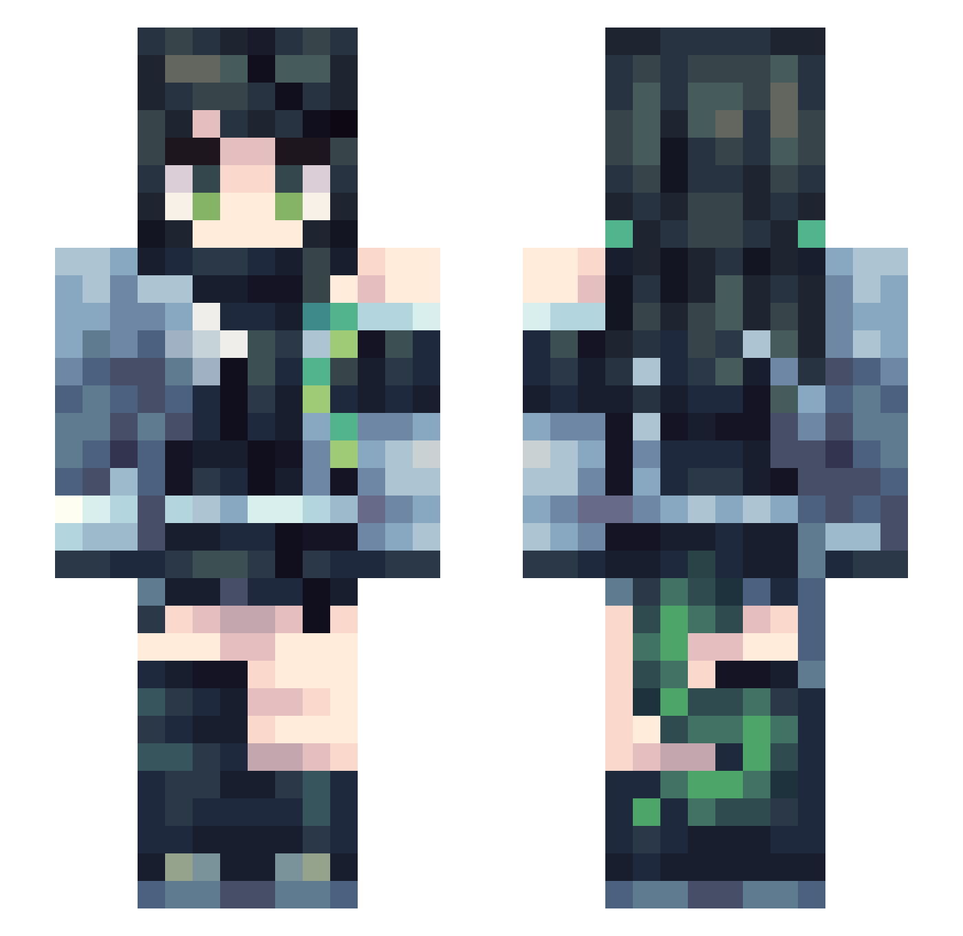 zzyawa Minecraft skin, front and back view